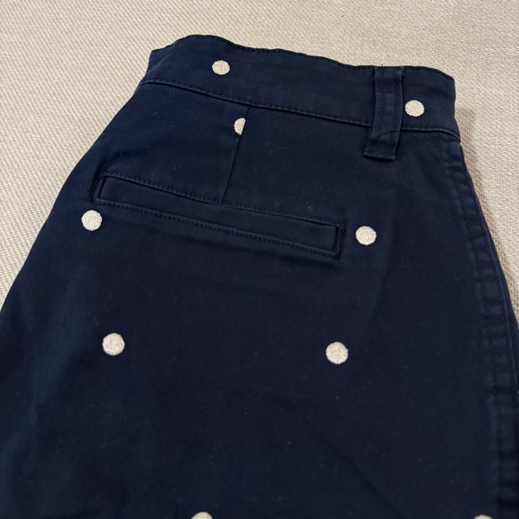 J. Crew Navy Polka Dot Chino Vintage Straight Capri Ankle Pants Size 26 - Picture 3 of 5